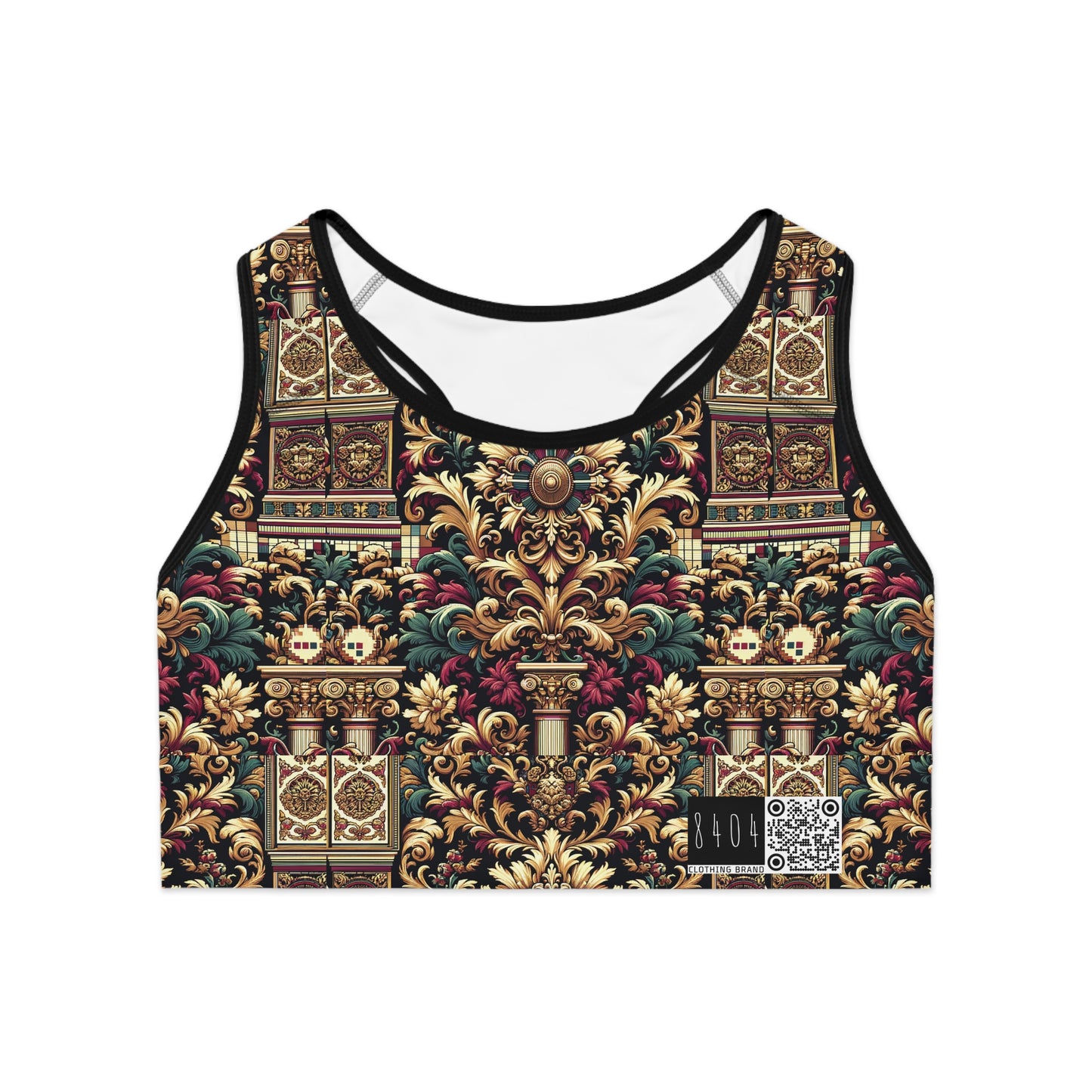 Digital Renaissance Modern Baroque Fusion Sports Bra - 8404 Design-57