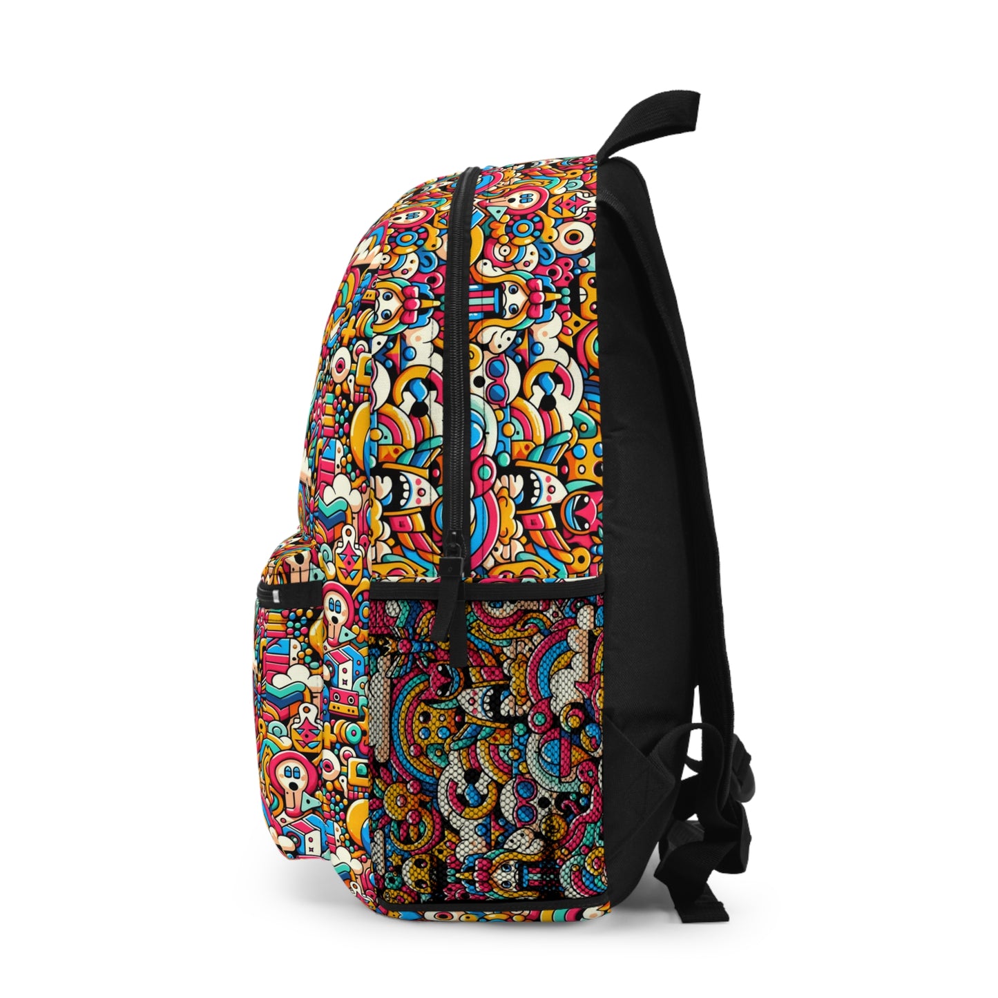 Neon Pop Playful Pop Culture Mashup Backpack - 8404 Design-62