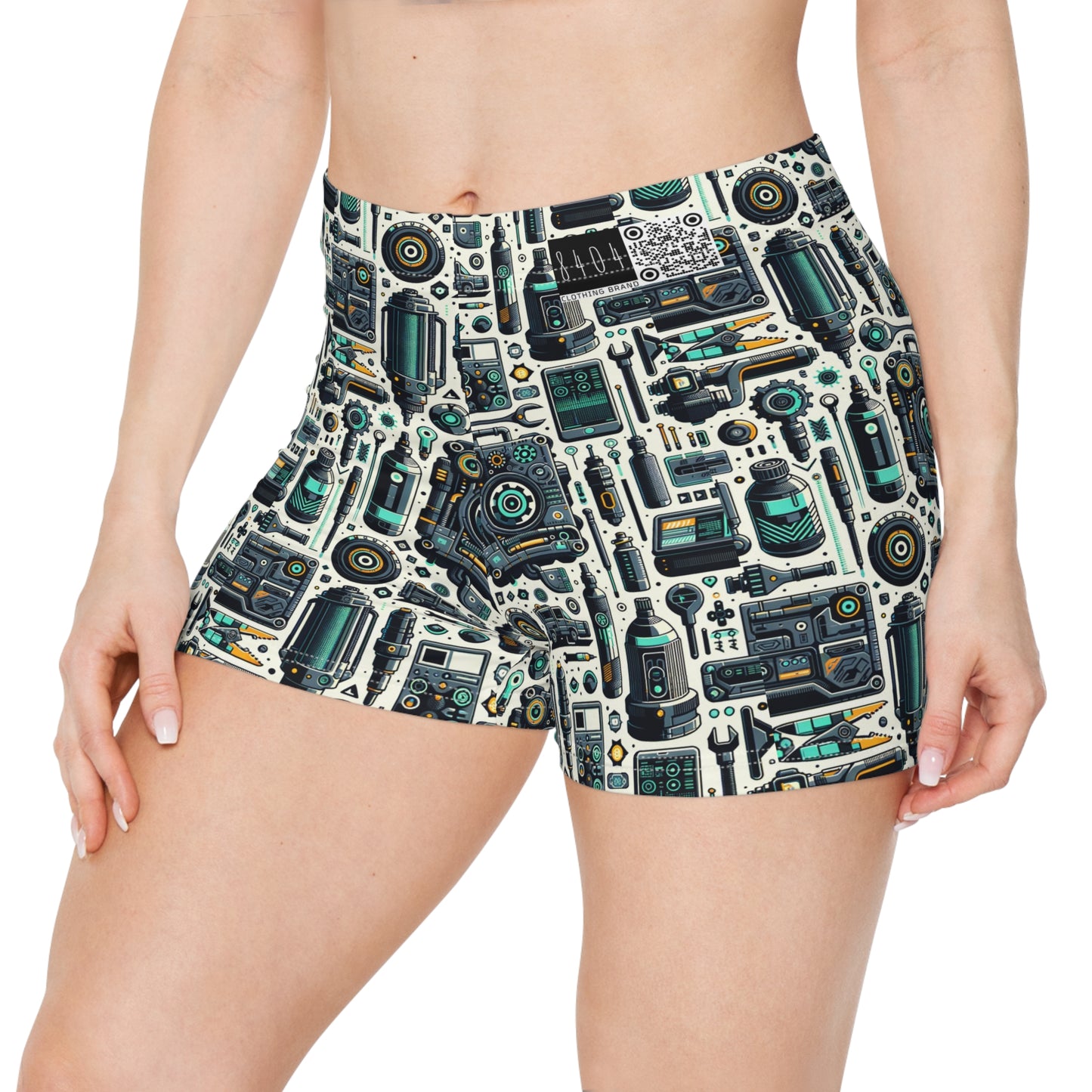Tech Utility Fusion Modern Tech Streetwear Women's Shorts - 8404 Design-53