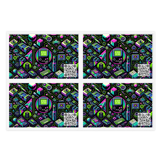 Retro Tech Graphics Tech-Inspired Nostalgia Sticker Sheets - 8404 Design-48