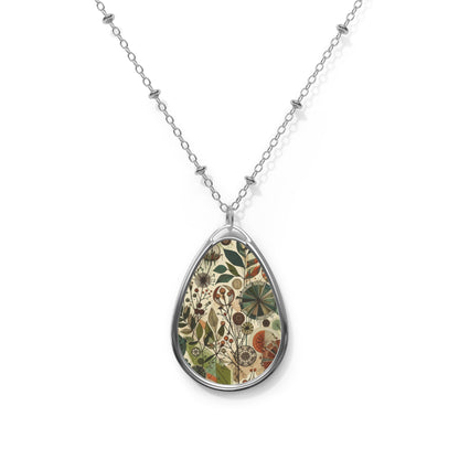 Sustainable Street Art Urban Eco-Warrior Oval Necklace - 8404 Design-64