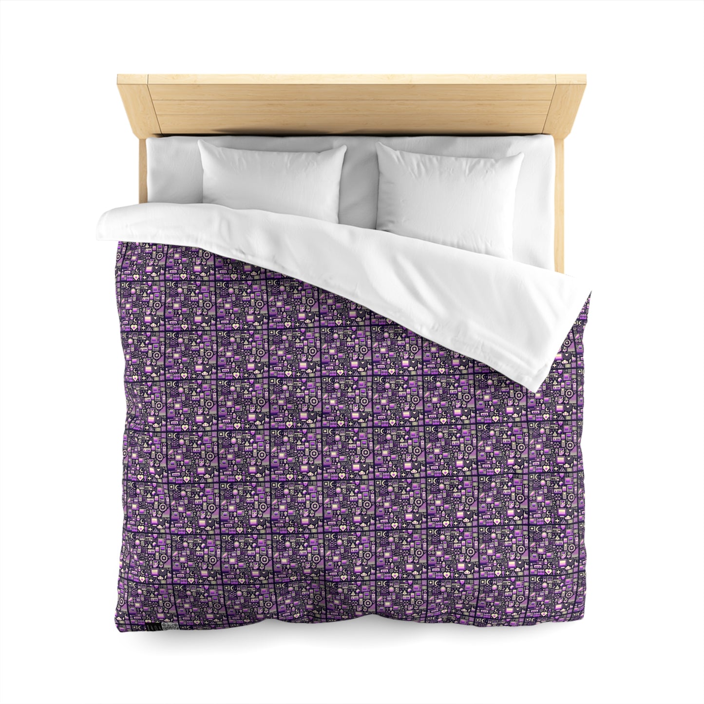 Digital Nostalgia Remix Modern Vintage Fusion Microfiber Duvet Cover - 8404 Design-54