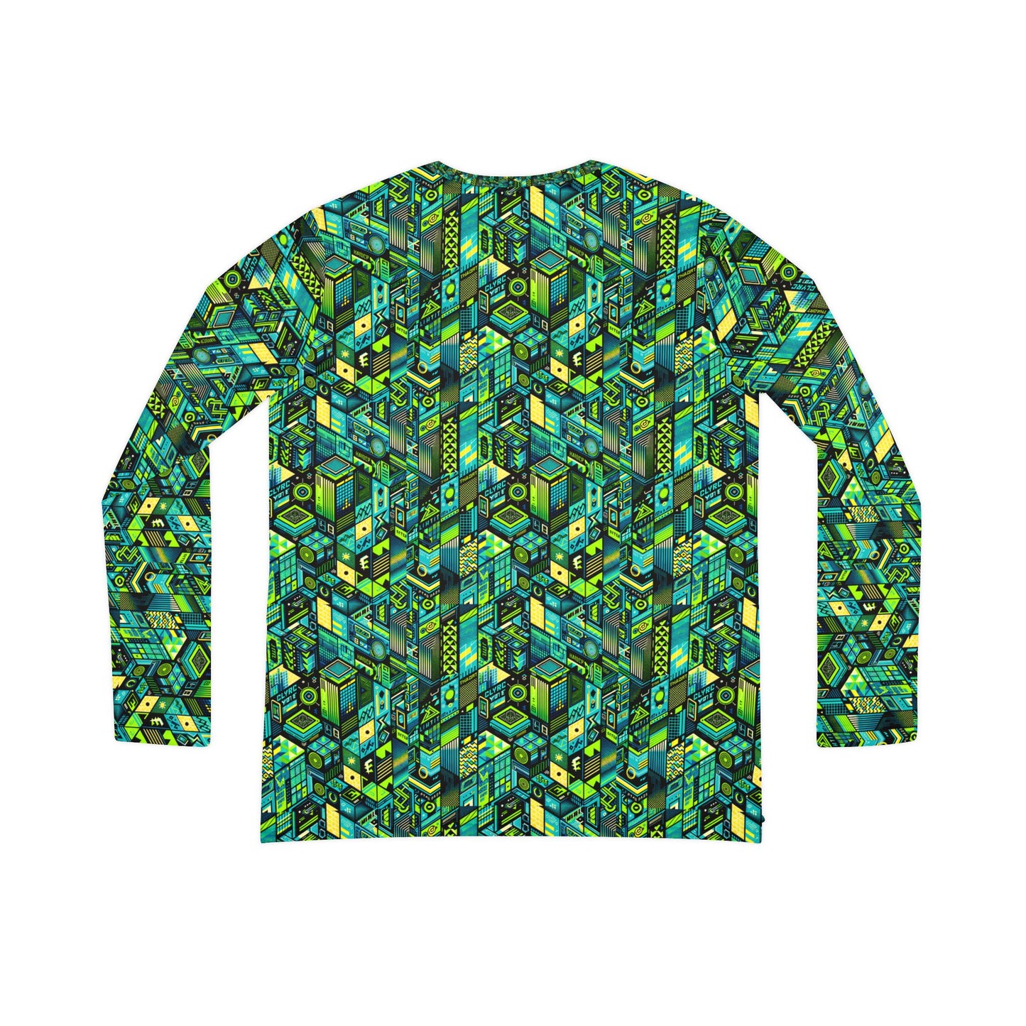 Tech-Infused Neon Tech-Forward Streetwear Women's Long Sleeve V-Neck Shirt - 8404 Design-61