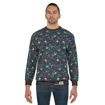 Tech Noir Aesthetics Tech-Forward Urban Dystopia Sweatshirt - 8404 Design-43