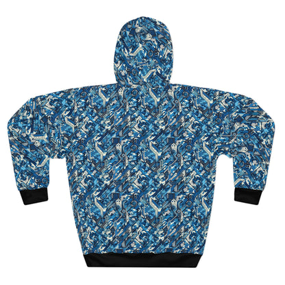 Tech Urban Camo Tech-Forward Streetwear With a Futuristic Military Edge Pullover Hoodie - 8404 Design-39