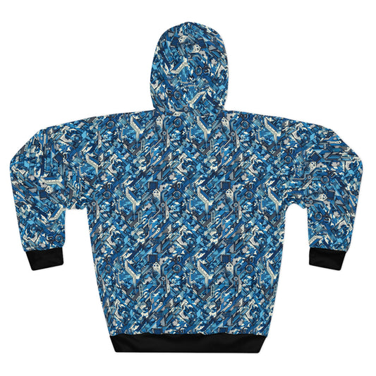 Tech Urban Camo Tech-Forward Streetwear With a Futuristic Military Edge Pullover Hoodie - 8404 Design-39