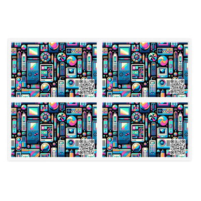 Digital Pop Art Fusion Youthful and Tech-Inspired Sticker Sheets - 8404 Design-73