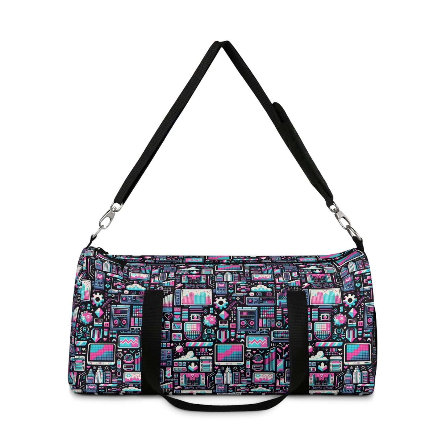 Digital Rebellion Youthful Streetwear with a Rebellious Digital Twist Duffel Bag - 8404 Design-71