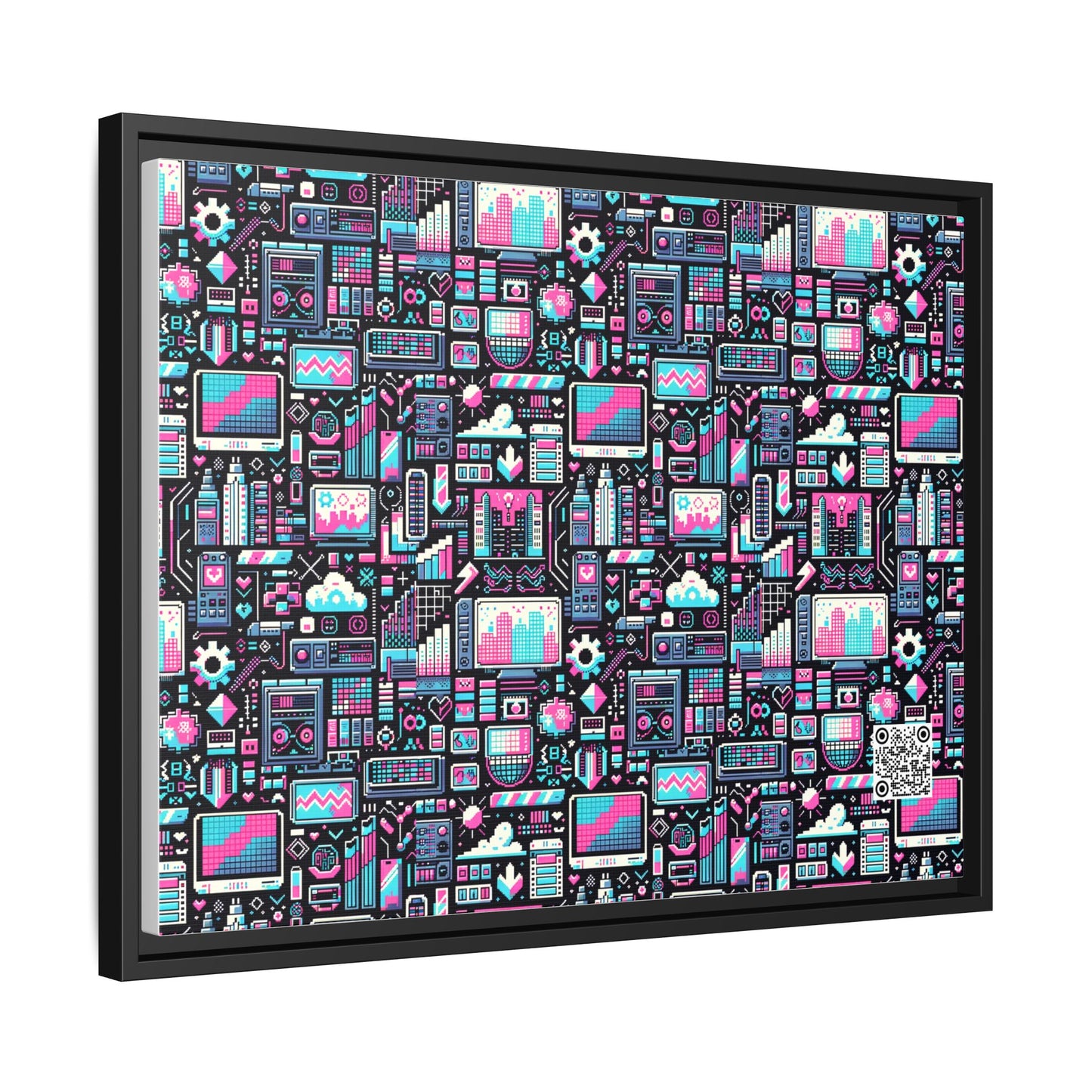 Digital Rebellion Youthful Streetwear with a Rebellious Digital Twist Matte Canvas, Framed (multi-color) - 8404 Design-71 A