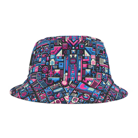 Digital Rebellion Youthful Streetwear with a Rebellious Digital Twist Bucket Hat - 8404 Design-65