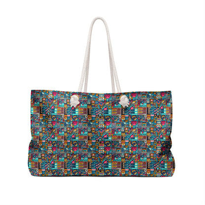 Digital Pop Culture Mashup Maximalist Pop Weekender Bag - 8404 Design-47