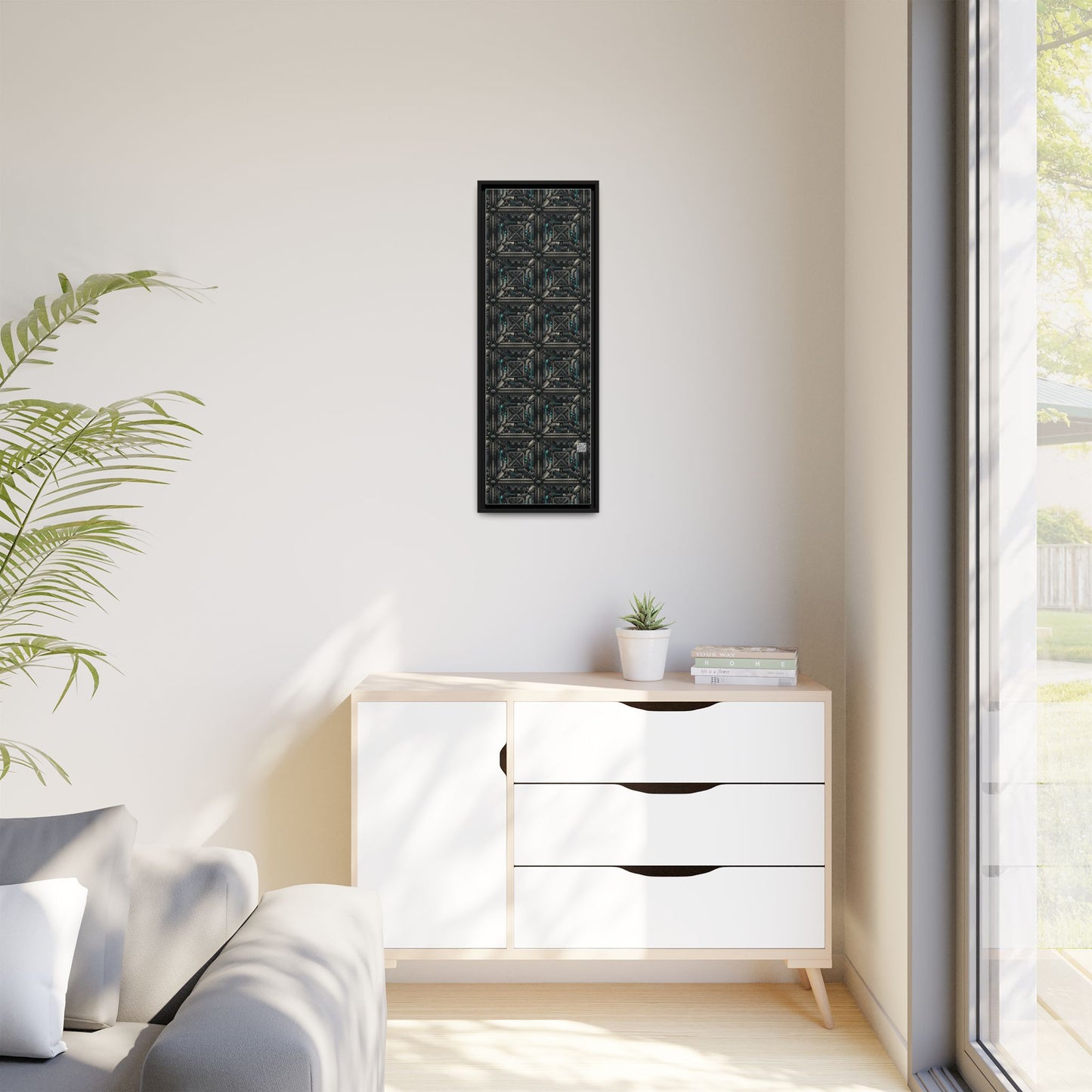 Tech Noir Futuristic Tech Aesthetic with a Dark Twist Matte Canvas, Framed (multi-color) - 8404 Design-59 B