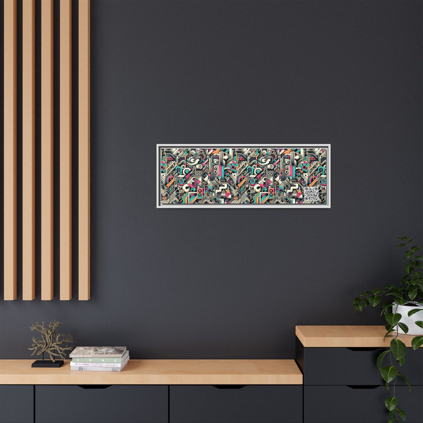 Digital Street Art Urban Street Style Matte Canvas, Framed (multi-color) - 8404 Design-74 B