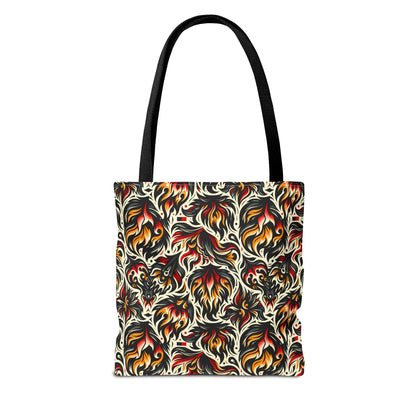 Fire & Flames Bold Streetwear Statement Tote Bag - 8404 Design-57