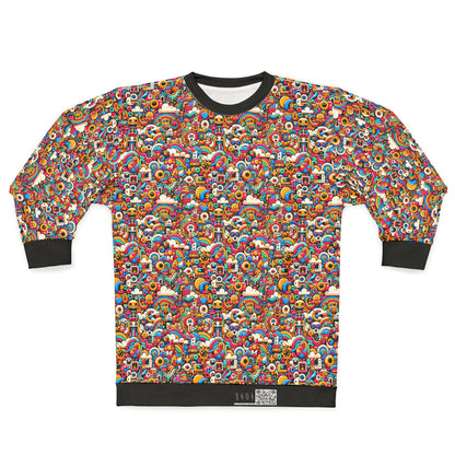 Neon Pop Playful Pop Culture Mashup Sweatshirt - 8404 Design-62