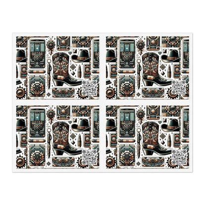 Digital Cowboy Chic Tech-Infused Western Fusion Sticker Sheets - 8404 Design-51