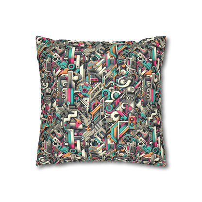 Digital Street Art Urban Street Style Faux Suede Square Pillowcase - 8404 Design-74