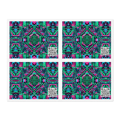 Digital Glitch Vibes Tech-Inspired Streetwear Sticker Sheets - 8404 Design-71