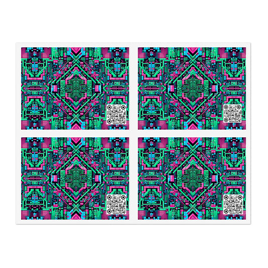 Digital Glitch Vibes Tech-Inspired Streetwear Sticker Sheets - 8404 Design-71