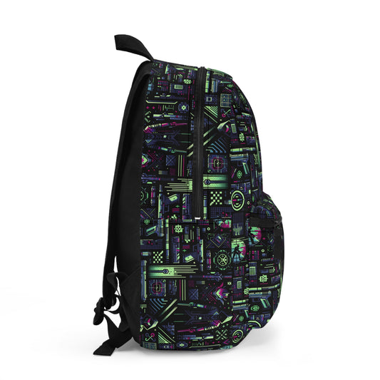 Tech Noir Futuristic Cyberpunk Backpack - 8404 Design-63