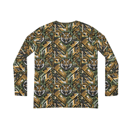 Neo-Camo Fusion Tech-Forward Streetwear Women's Long Sleeve V-Neck Shirt - 8404 Design-58