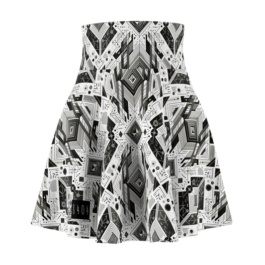 Digital Minimalism Minimalist Tech Women's Skater Skirt - 8404 Design-51