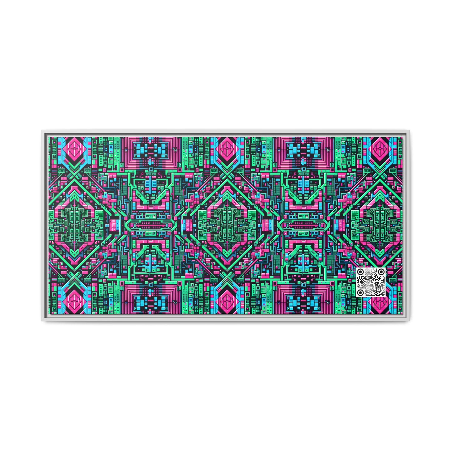 Digital Glitch Vibes Tech-Inspired Streetwear Matte Canvas, Framed (multi-Color) - 8404 Design-71 B
