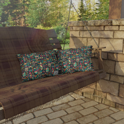 Skate Culture Revival Urban Retro Cool Outdoor Pillow - 8404 Design-61