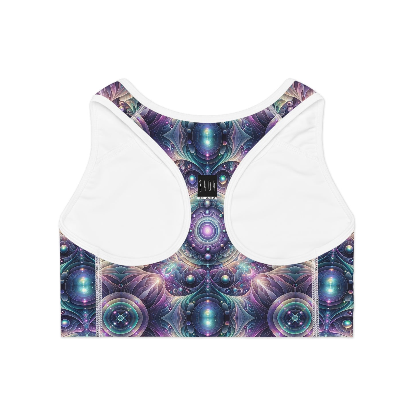 Iridescent Tech Fusion Tech-Forward Streetwear Sports Bra - 8404 Design-61