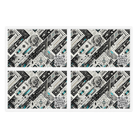 Tech-Infused Streetwear Tech-Forward Minimalism Sticker Sheets - 8404 Design-63