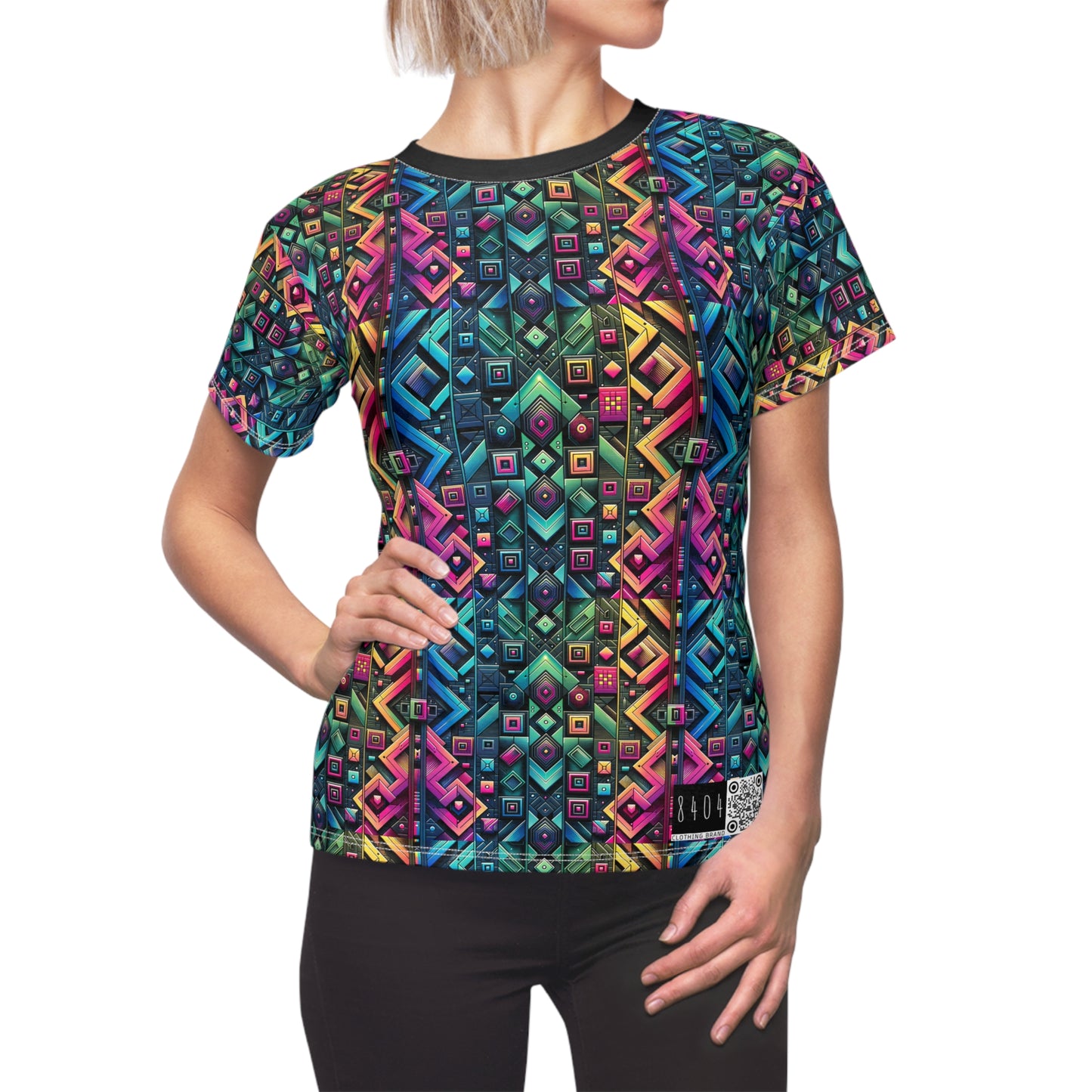 Tech-Inspired Graphics Cyberpunk Cool Women's Cut & Sew Tee - 8404 Design-58