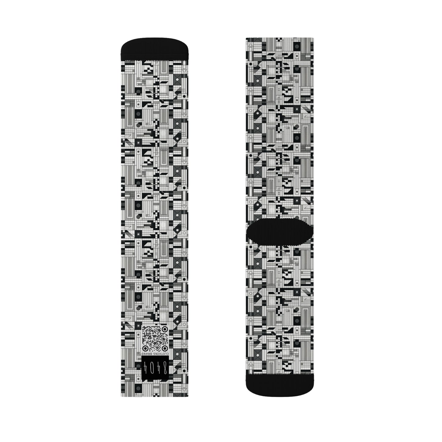 Digital Minimalism Minimalist Tech Sublimation Socks - 8404 Design-43
