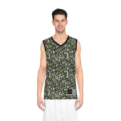 Graffiti Tech Fusion Bold Streetwear Fusion Basketball Jersey - 8404 Design-59