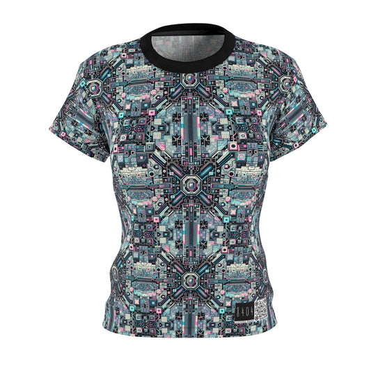 Digital Renaissance Tech-Forward Maximalism Women's Cut & Sew Tee - 8404 Design-44