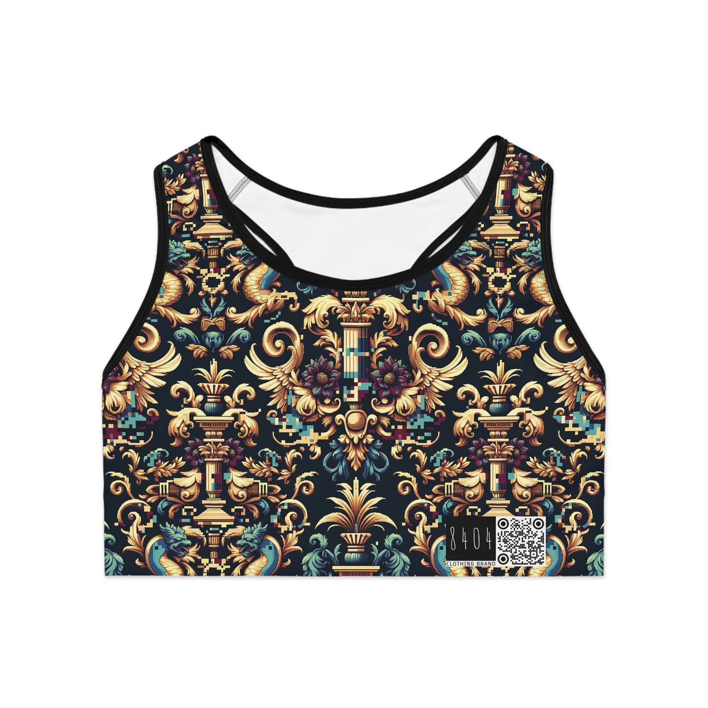 Digital Renaissance Modern Baroque Fusion Sports Bra - 8404 Design-57
