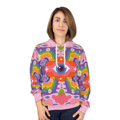 8404's Unisex Adult "the Eye of Trance in Pink" Fashion Pullover Hoodie