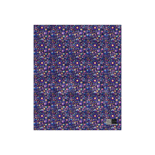 Digital Nostalgia Modern Retro Fusion Crushed Velvet Blanket - 8404 Design-64