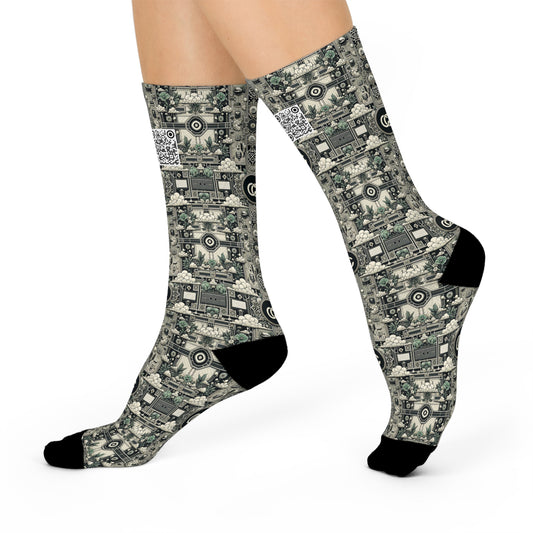 Cyber Garden Party Tech Garden Extravaganza Cushioned Crew Socks - 8404 Design-54