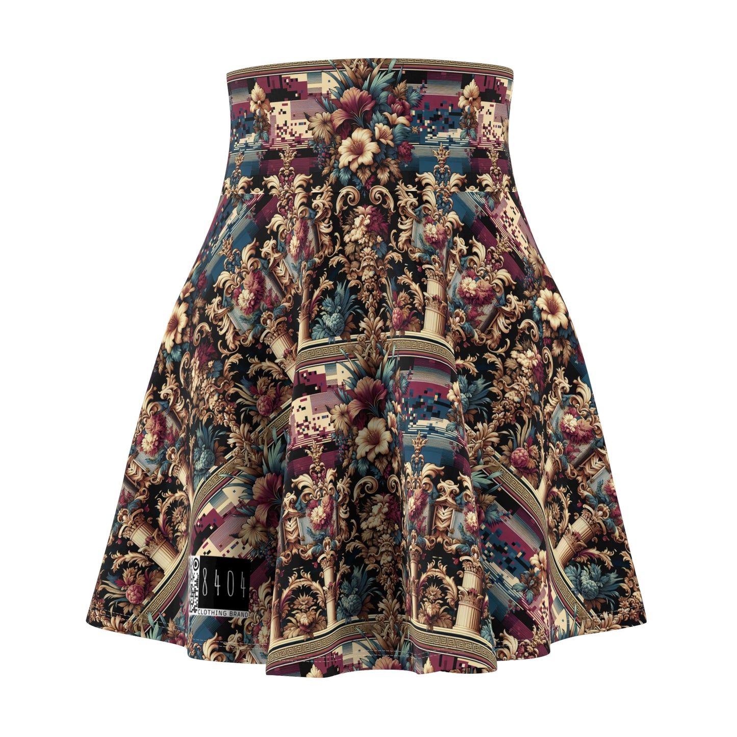 Digital Renaissance Modern Baroque Fusion Women's Skater Skirt - 8404 Design-58