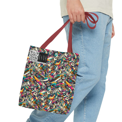 Urban Graffiti Fusion Eclectic Street Art Meets Modern Tech Culture Tote Bag - 8404 Design-55
