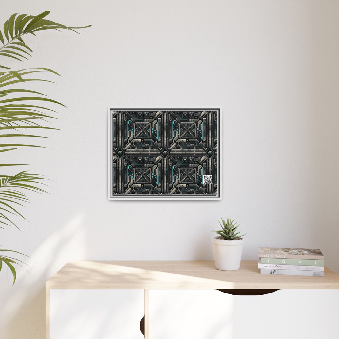 Tech Noir Futuristic Tech Aesthetic with a Dark Twist Matte Canvas, Framed (multi-color) - 8404 Design-59 A