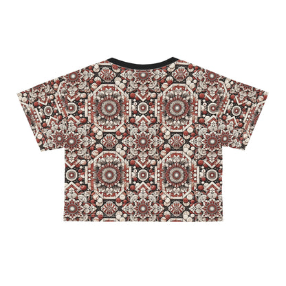 Neo Jomon Sculptural Aesthetics Artisanal Streetwear Crop Tee - 8404 Design-55
