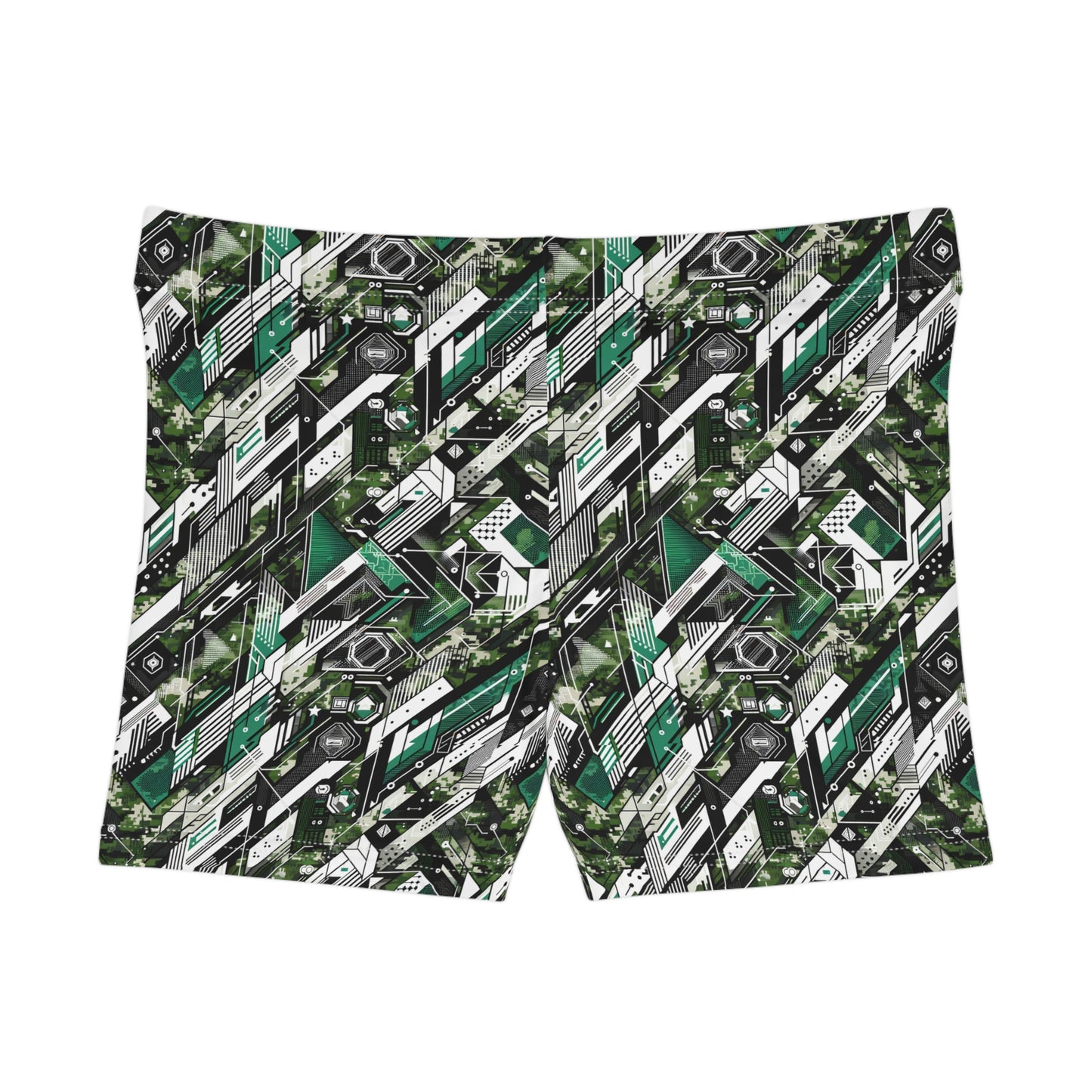 Tech Camo Fusion Tech-Forward Streetwear With a Futuristic Edge Women's Shorts - 8404 Design-63