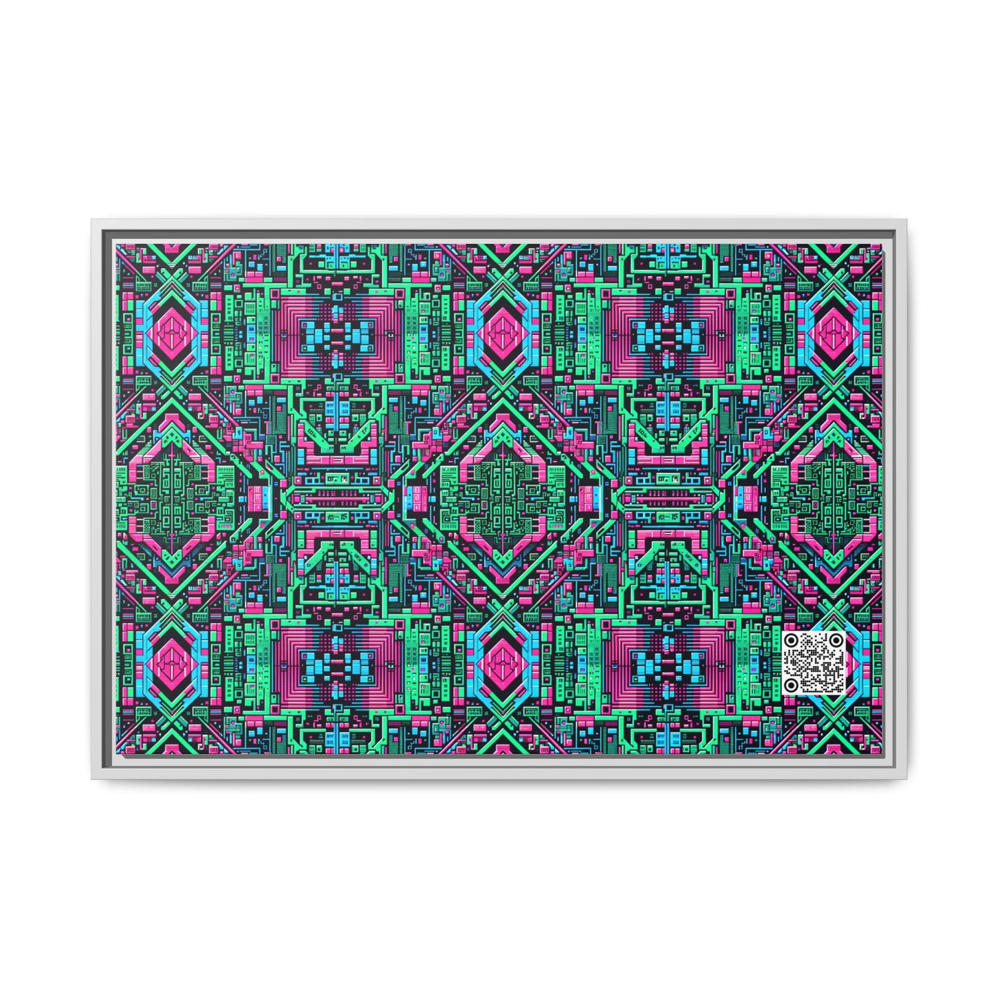 Digital Glitch Vibes Tech-Inspired Streetwear Matte Canvas, Framed (multi-Color) - 8404 Design-71 A