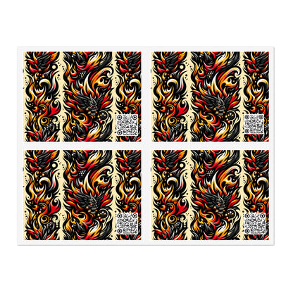Flame Graphics Maximalist Streetwear Sticker Sheets - 8404 Design-65