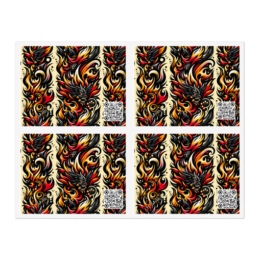 Flame Graphics Maximalist Streetwear Sticker Sheets - 8404 Design-65