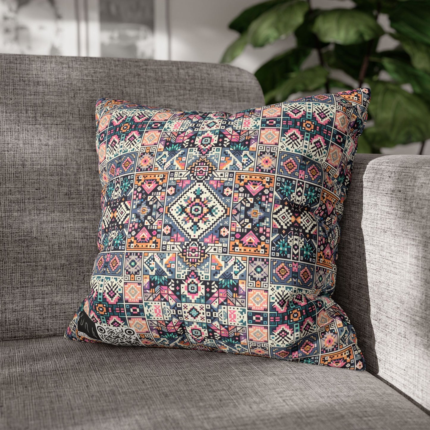 Faux Suede Square Pillowcase - 8404 Design-02