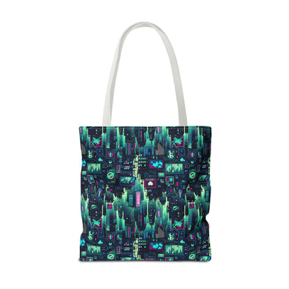 Tech Noir Graphics Futuristic Cyberpunk Tote Bag - 8404 Design-52