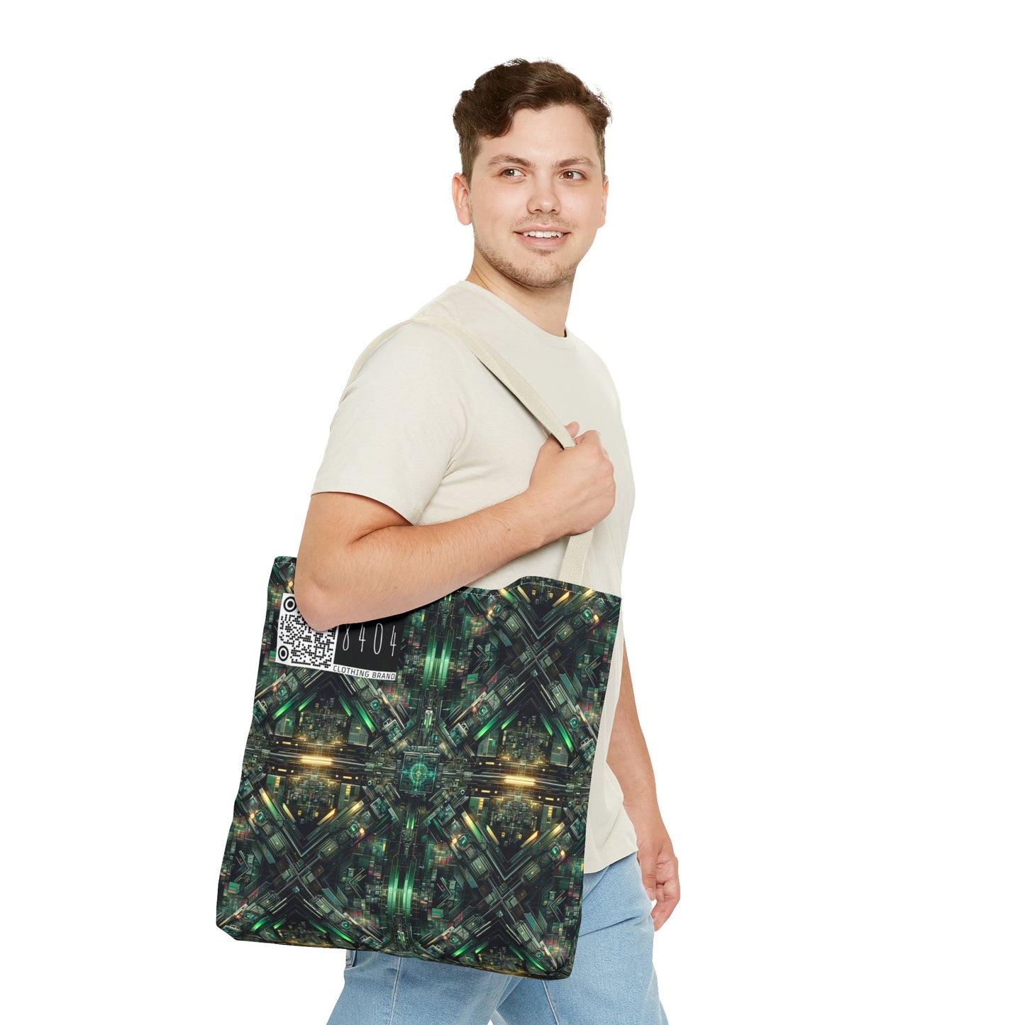 Tech Noir Graphics Tech-Inspired Streetwear Tote Bag - 8404 Design-56