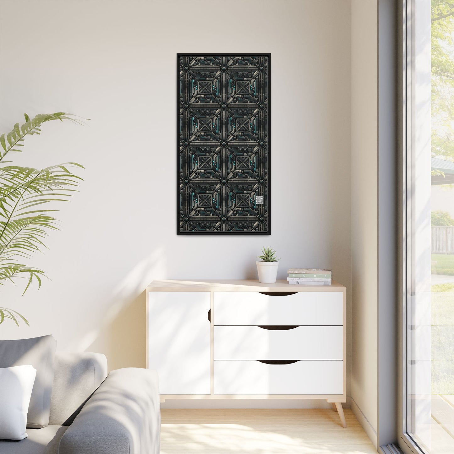 Tech Noir Futuristic Tech Aesthetic with a Dark Twist Matte Canvas, Framed (multi-color) - 8404 Design-59 B